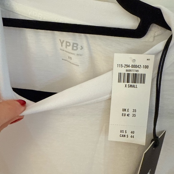NWT Abercrombie YPD White Active Featherweight Tie Front Tee XS - Picture 7 of 7
